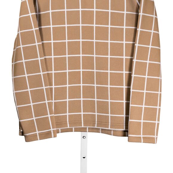 J. Crew Womens Sweater Beige White Check Plaid Turtleneck Knit Top Blouse Size M - Picture 6 of 8